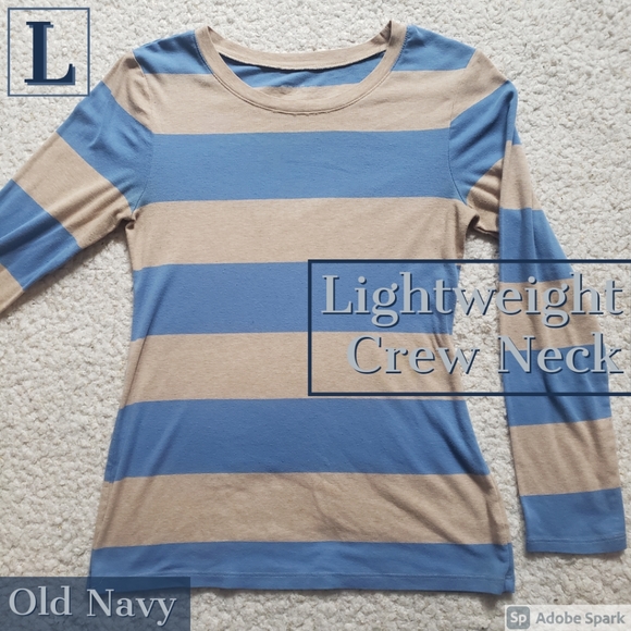 Old Navy Tops - Old Navy Perfect Striped Crewneck Long Sleeve Top